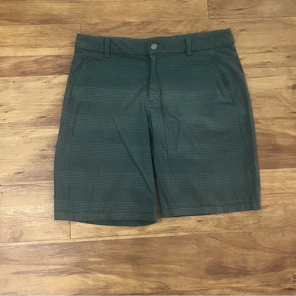Lululemon Teal Plaid Golf Shorts